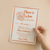 Handgezeichnete Orangenbüsche in der Ovene-Babydus Einladung