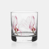 Handgezeichnete Orchideenschrift Whiskyglas (Vorderseite)