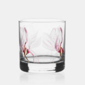 Handgezeichnete Orchideenschrift Whiskyglas (Rechts)