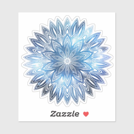 handgezeichnete Ozeankleber der Blume Mandala Aufkleber (Blatt)