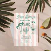 Handgezeichnete Palm Springs Pink Bachelorette Woc Einladung