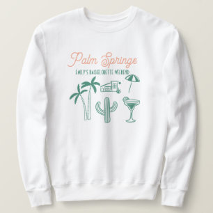 Handgezeichnete Palm Springs Pink Bachelorette Woc Sweatshirt