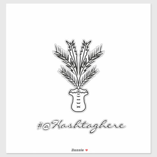 Handgezeichnete Palm Tree Name Script Car Sticker (Blatt)