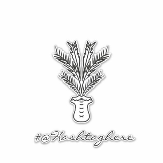 Handgezeichnete Palm Tree Name Script Car Sticker (Vorderseite)