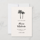 Handgezeichnete Palm Tree Tropical Boho Budget Hoc Save The Date (Vorderseite)