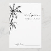 Handgezeichnete Palmbaumbaumbaum-Hochzeit in Urlau Hinweiskarte (Vorderseite)