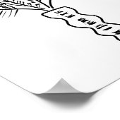 Handgezeichnete Palmenbaumlinie Schwarz-weiß Poster (Ecke)