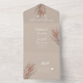 Handgezeichnete Pampas erthy alle in einer Einladu All In One Einladung (Innen Boden)