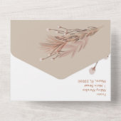 Handgezeichnete Pampas erthy alle in einer Einladu All In One Einladung (Rückseite)