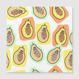 Handgezeichnete Papaya: Kreatives Vintage-Muster Magnetkarte