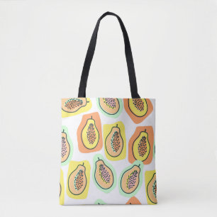 Handgezeichnete Papaya: Kreatives Vintage-Muster Tasche