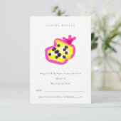 Handgezeichnete Passion Fruit Diaper Raffle Baby D Begleitkarte (Stehend Vorderseite)