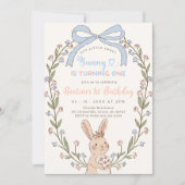 Handgezeichnete Pastel Colorful 1. Sweet Bunny Bir Einladung (Vorderseite)