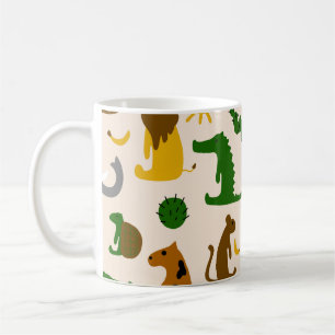 Handgezeichnete pastellfarbige Illustration nahtlo Kaffeetasse