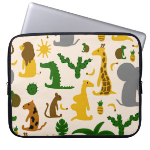 Handgezeichnete pastellfarbige Illustration nahtlo Laptopschutzhülle