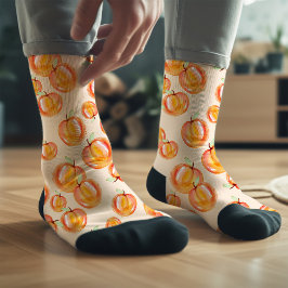 Handgezeichnete Peach Illustration Monogramm Funny Socken