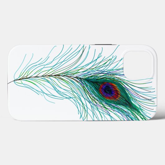 Handgezeichnete Peacock Feathers Case-Mate iPhone Hülle (Rückseite (Horizontal))