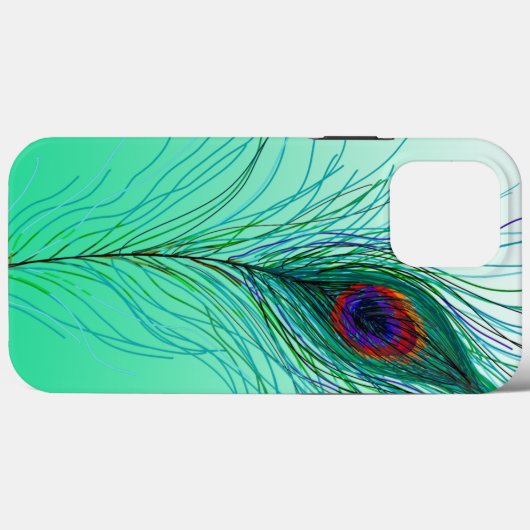 Handgezeichnete Peacock Feathers Case-Mate iPhone Hülle (Rückseite (Horizontal))