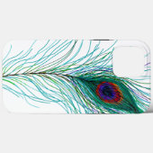 Handgezeichnete Peacock Feathers Case-Mate iPhone Hülle (Rückseite (Horizontal))