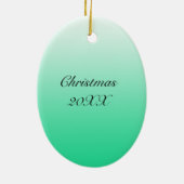 Handgezeichnete Peacock Feathers Personalisierte W Keramik Ornament (Hinten)