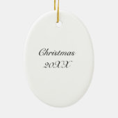 Handgezeichnete Peacock Feathers Personalisierte W Keramik Ornament (Hinten)