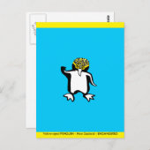 Handgezeichnete PENGUIN - gefährdetes Tier - blau Postkarte (Vorne/Hinten)