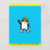 Handgezeichnete PENGUIN - gefährdetes Tier - blau Postkarte (Vorderseite)