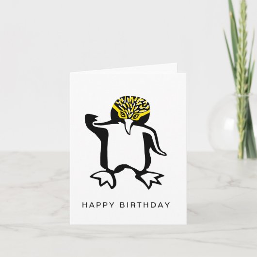 Handgezeichnete PENGUIN - Wildtiere - Natur Karte (Vorderseite)