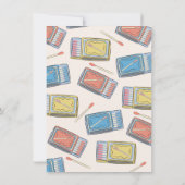 Handgezeichnete perfekte Match-Matchbox-Party Einl Einladung (Rückseite)