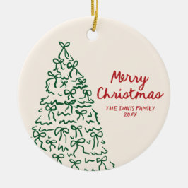 Handgezeichnete Personalisiert frohe Weihnachtssch Keramik Ornament