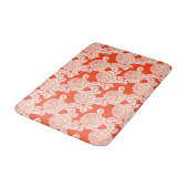 Handgezeichnete Pfingstrose Floral Badematte (Schrägansicht)