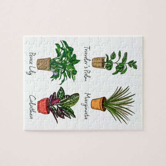 Handgezeichnete Pflanze Kunst Puzzle (Horizontal)