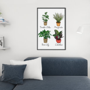 Handgezeichnete Pflanze Wall Art Poster