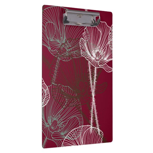 Handgezeichnete Pflaumen auf Rot Klemmbrett (Rechts)