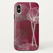 Handgezeichnete Pflücke auf dunkelrot Case-Mate iPhone Hülle (Rückseite)