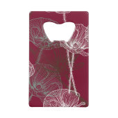 Handgezeichnete Pflücke auf dunkelrot Geldkarten Flaschenöffner (Rückseite)