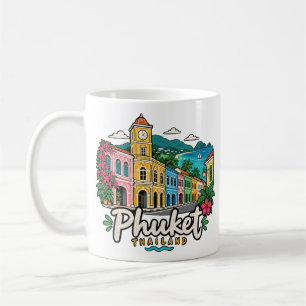 Handgezeichnete Phuket Thailand Reise Kunst Landma Kaffeetasse