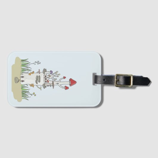 Handgezeichnete Pilzburg Gepäckanhänger (Vorderseite (Horizontal))