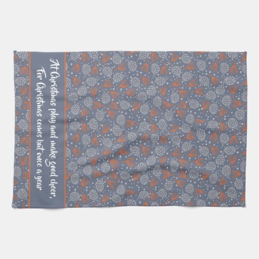 Handgezeichnete Pine Cones and Boughs Geschirrtuch (Horizontal)