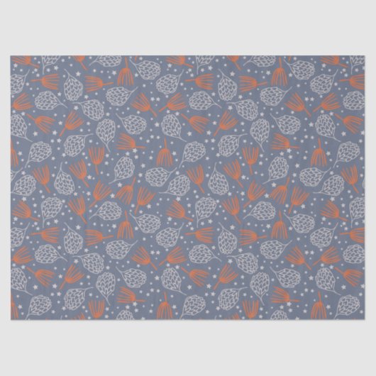 Handgezeichnete Pine Cones and Boughs Seidenpapier (Vorderseite)