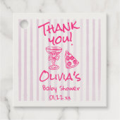 Handgezeichnete Pink-Pizza Sonderausgabe Dusche Geschenkanhänger (Vorderseite)