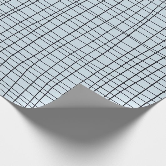 Handgezeichnete Pinstrichgitter-Linien schwarz und Geschenkpapier (Ecke)