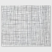 Handgezeichnete Pinstrichgitter-Linien schwarz-wei Geschenkpapier (Flach)