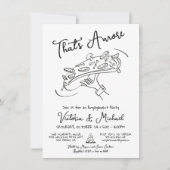 Handgezeichnete Pizza Toss Engagement Party Einladung (Vorderseite)