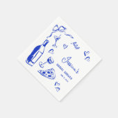 Handgezeichnete Pizza Vino Das ist ein weiteres Br Serviette (Ecke)