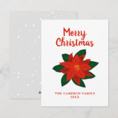 Handgezeichnete Poinsettia Blume Frohe Weihnachten (Vorne/Hinten)