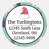 Handgezeichnete Polarbären Evergreen Rücksendeadre Runder Aufkleber (Vorderseite)