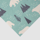 Handgezeichnete Polarbären Evergreen Trees im Schn Seidenpapier (Ausschnitt)