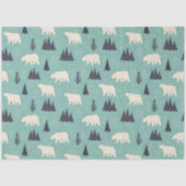 Handgezeichnete Polarbären Evergreen Trees im Schn Seidenpapier (Vorderseite)