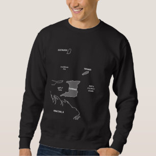 Handgezeichnete politische Landkarte von Trinidad Sweatshirt